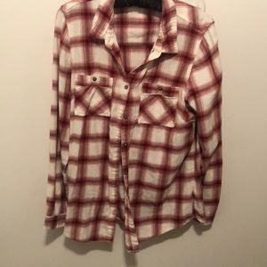 Red plaid long sleeve shirt